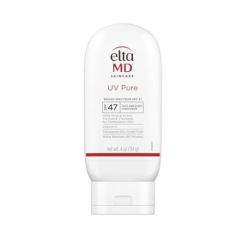 EltaMD UV Pure Face and Body Sunscreen, SPF 47 Mineral Sunscreen for Kids and Adults, Water Resistant Up to 80 Minutes, Oil Free Zinc Oxide Formula