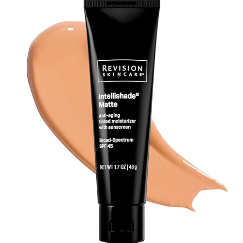Revision Skincare Intellishade Matte SPF 45 Anti-Aging Tinted Sunscreen for Face, Oil-Free Moisturizer with SPF and Vitamin C, Pore Minimizing Sunscreen for Oily and Combination Skin, 1.7 oz