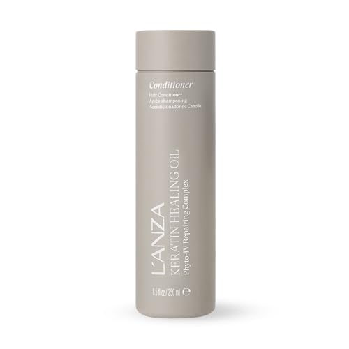 L'ANZA Keratin Healing Oil Conditioner for Dry Damaged Hair, Moisturizing, Detangles, Reduces Breakage, Adds Shine, Anti-Frizz, Color Safe Anti-Humidity Strengthening Care, Sulfate Free