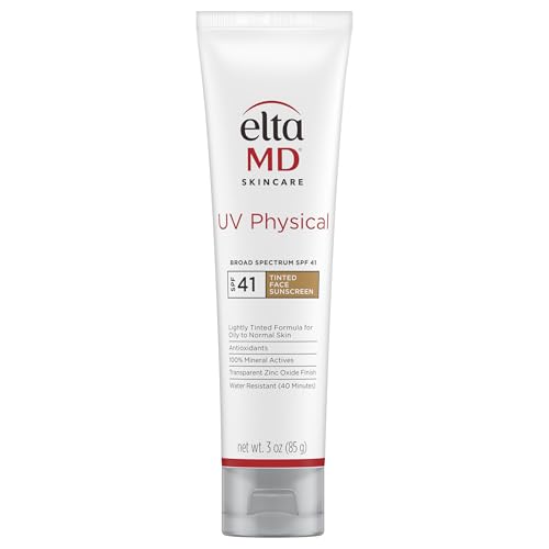 EltaMD UV Physical Tinted Sunscreen for Face, 100% Mineral Active Sunscreen