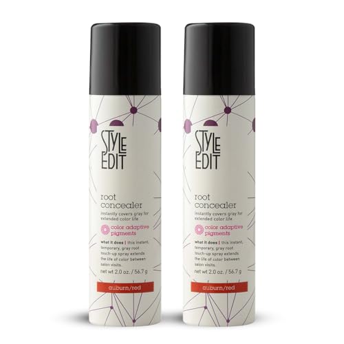 Style Edit Root Concealer Touch Up Spray | Instantly Covers Grey Roots | Professional Salon Quality Cover Up Hair Products for Women |Auburn/Red 2 Ounce (Pack of 2)