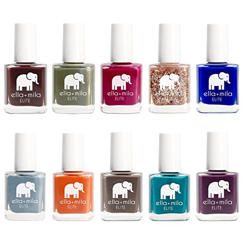 ella+mila Professional Nail Polish Set - Quick Dry Nail Polish - Long-Lasting & Chip Resistant Color Kit (Elite Collection A 10 Pack - 0.45 fl oz each)