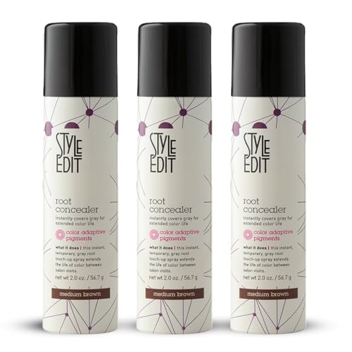 Style Edit Root Concealer (Pack of 3, Medium Brown)
