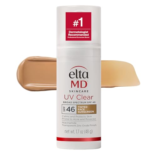 EltaMD UV Clear Tinted Face Sunscreen, SPF 46 Oil- Free with Zinc Oxide, Dermatologist Recommended