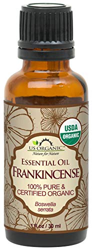 US Organic 100% Pure Frankincense Essential Oil, USDA Certified Organic, Steam Distilled, Boswellia serrata, Sourced from India, Topically or in Diffuser, Perfect for Aging Skin (30 ml)