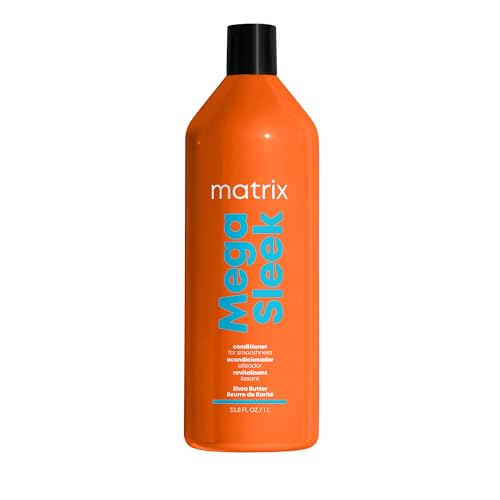 Matrix Mega Sleek Conditioner - Smoothing and Detangling, For Dry, Damaged & Frizzy Hair, Salon Professional Conditioner, With Shea Butter, Vegan