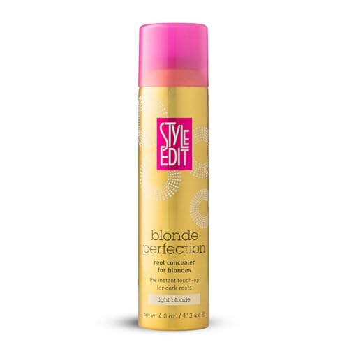 STYLE EDIT LIGHT BLONDE Root Concealer Touch Up Spray | Instantly Covers Grey Roots | Professional Salon Quality Cover Up Hair Products for Women |4 Ounce (Pack of 1)