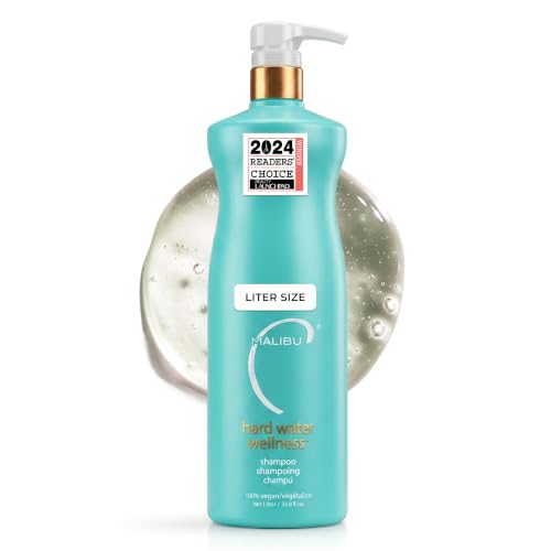 Malibu C Hard Water Wellness Shampoo - Hydrating, Sulfate-Free Hair Care for Hard Water - Removes Minerals and Buildup