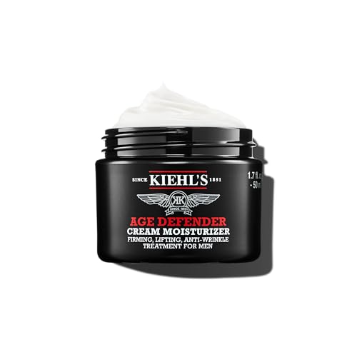 Kiehl's Age Defender Face Cream Moisturizer, Firming & Lifting Anti-Aging Treatment for Men, Gently Exfoliates, Minimizes Look Of Fine Lines and Wrinkles, with Capryloyl Salicylic Acid & Caffeine
