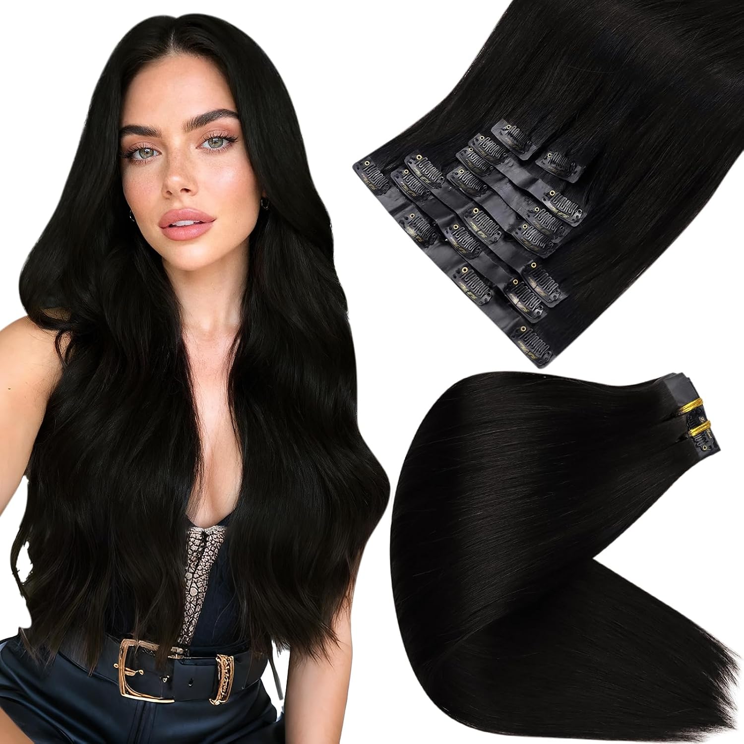 Full Shine Clip in Hair Extensions 18"