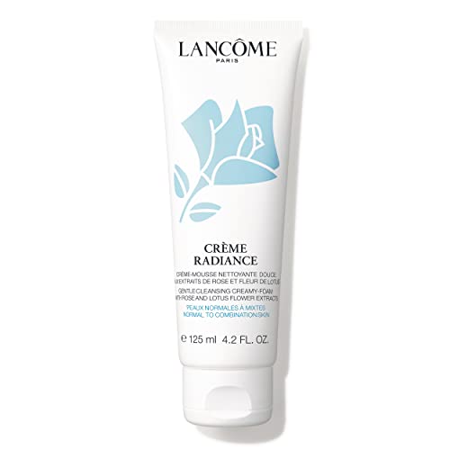 Lancome Creme Radiance Cream-to-Foam Cleanser | Gentle Purifying Facial Cleanser to Remove Waterproof Makeup & Clarify Pores | For Normal & Combination Skin | 4.2 Fl Oz