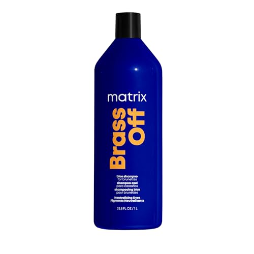 Matrix Brass Off Toning Blue Shampoo - Refreshes and Neutralizes Brassy Tones, For Color Treated Hair, Lightened Brunettes or Dark Blondes