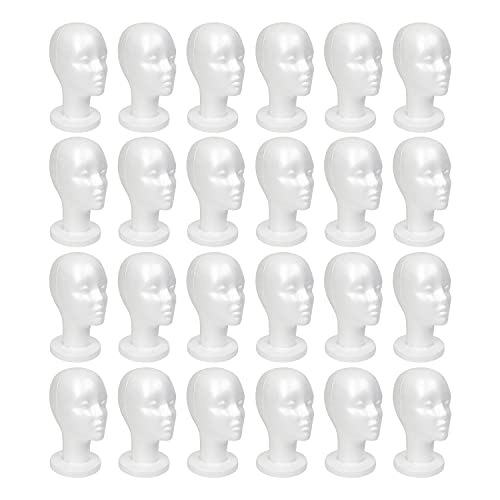 STUDIO LIMITED 11.4-Inch Styrofoam Mannequin Head (24 Pack)