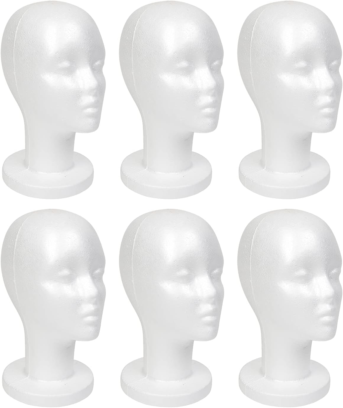STUDIO LIMITED 11.4-Inch Styrofoam Mannequin Head (6 Pack)