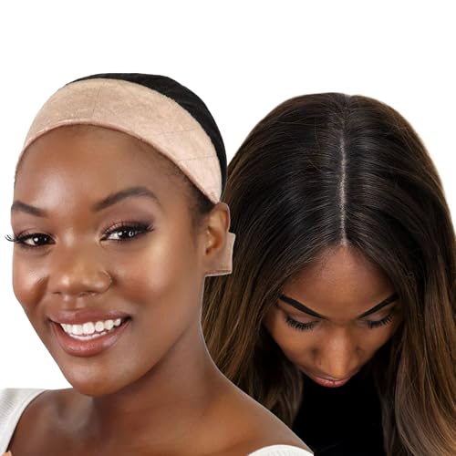 MILANO COLLECTION WiGrip, The Original Comfort Wig Grip Band, Adjustable Bands for Women Provide Glueless Support, Non-Slip Wig Grip Headbands, Tension-Free, One Size Fits All, Nude, 3 Pack