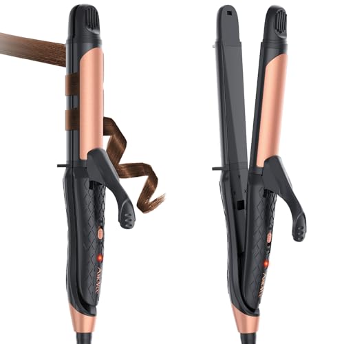 AmoVee 2-in-1 Dual Voltage Curling Iron (Black)