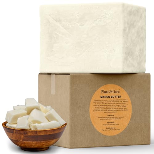 Raw Mango Butter 5 lbs. Bulk 100% Pure Natural Unrefined - Great for Skin, and Hair Growth. DIY Soap Making, Body Butters, Lotions and Creams.