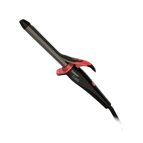 Curves 3/4 Curling Iron Black Titanium Hair Curler with Clamp | Creates Defined & Long Lasting Curls | Dual Voltage - 9ft Swivel Cord | Travel Friendly Styling Tool