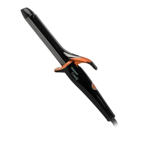 TAIFF Curves | 1" Curling Iron  Black Titanium Hair Curler with Clamp | Dual Voltage | 9ft Swivel Cord | Professional Styling Tool for All Hair Types | Fixed Temperature 410F