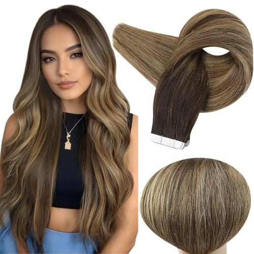 Full Shine Brown And Blonde Tape in Extensions 16Inch