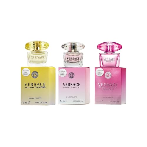 Versace Perfume Gift Set for Women Mini Variety Gift Set Trio Collection Absolu, Bright Crystal, Yellow Diamond