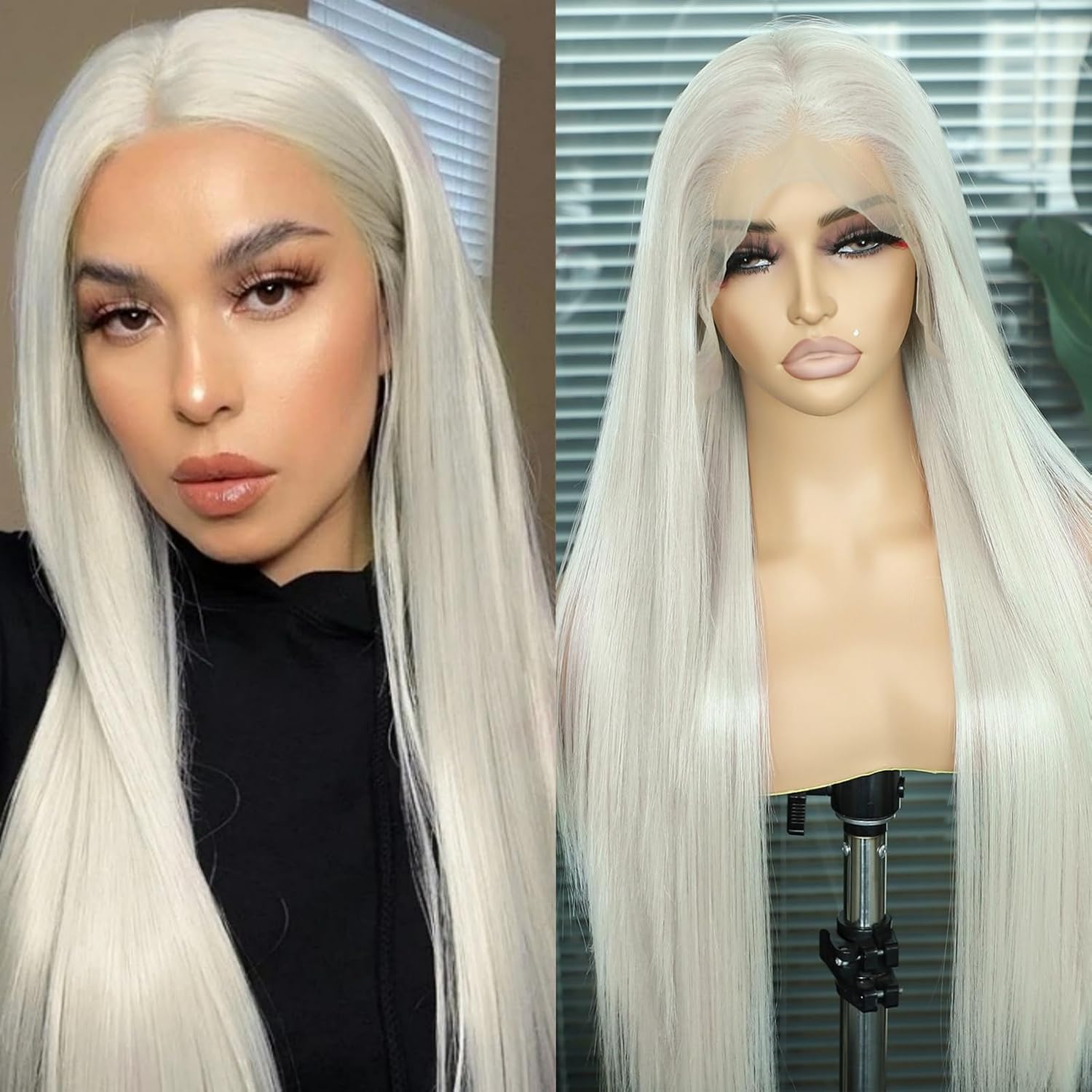 SAPPHIREWIGS 136 Platinum Blonde Lace Front Wig