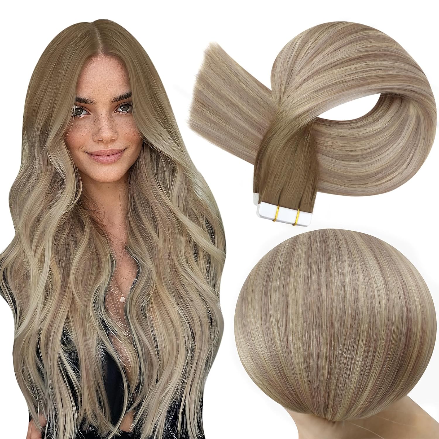 Full Shine Tape in Extensions Human Hair 20Inch Balayage