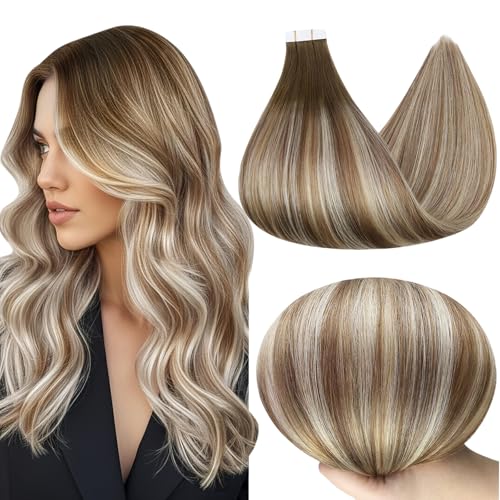 Full Shine Tape ins Human Hair Extensions 22Inch