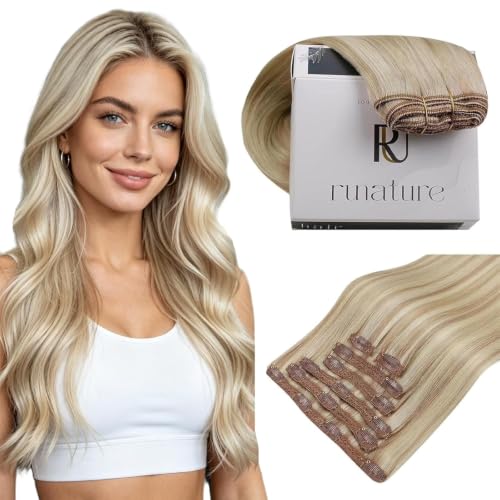 RUNATURE Blonde Clip in Hair Extensions