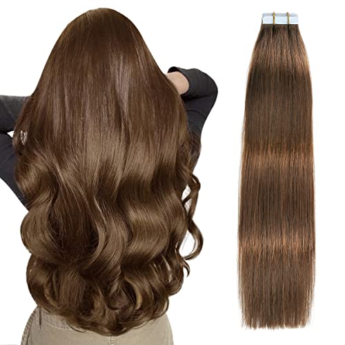 SUYYA Tape in Hair Extensions Chocolate Brown