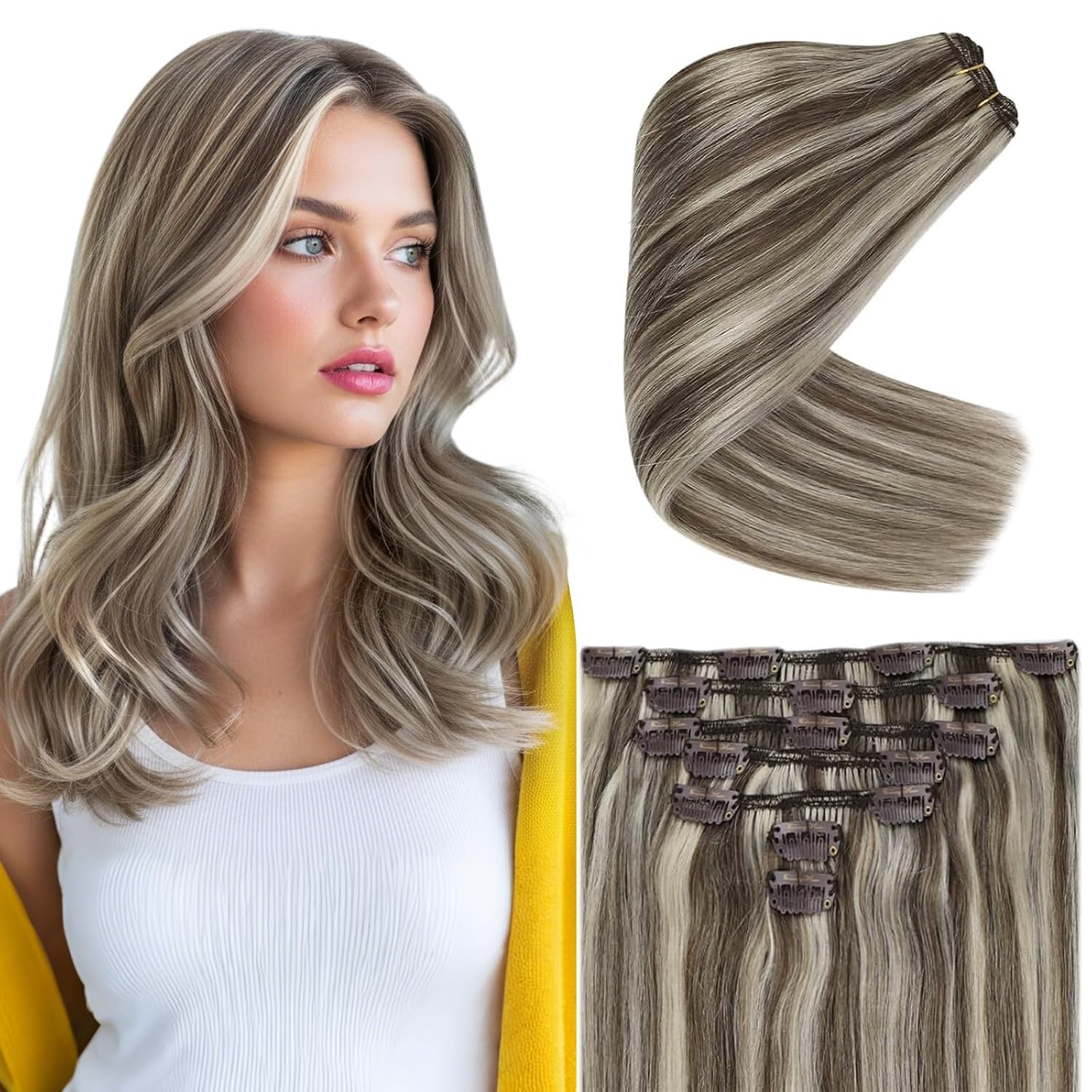 Ve Sunny Human Hair Clip in Extensions 18in 7pcs 120g