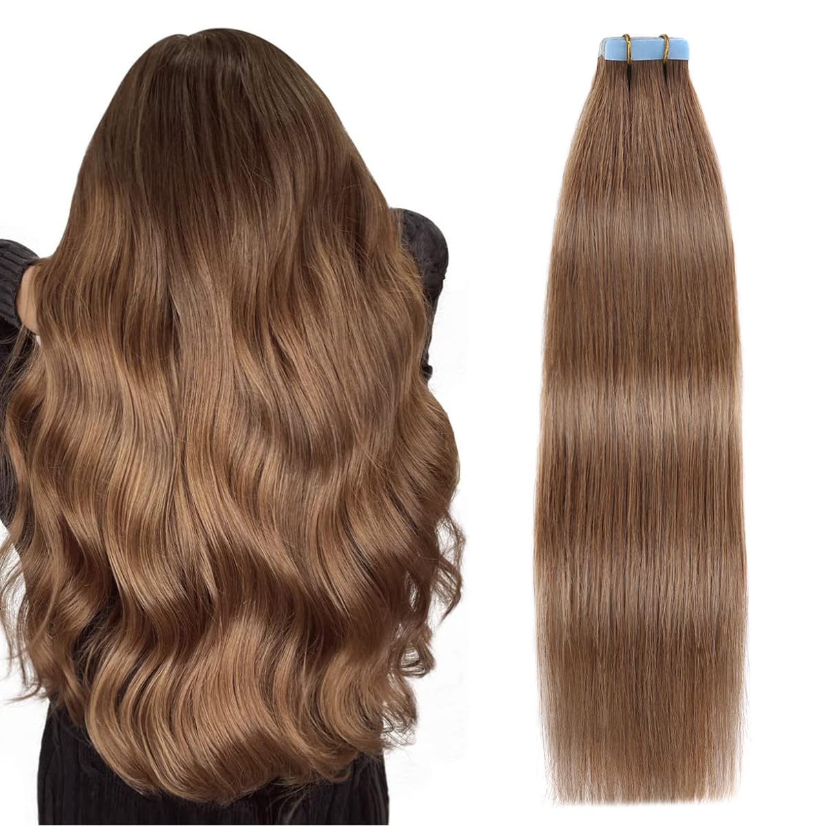 SUYYA Tape in Hair Extensions Human Hair 20in