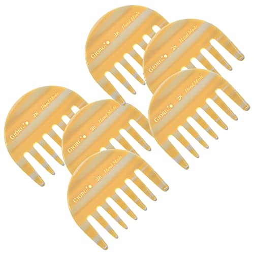 Giorgio G28 Detangling Comb, Pocket and Travel Comb for Thick Hair - Hair Detangler for Wet and Dry Everyday Care. Handmade, Saw-Cut, and Polished
