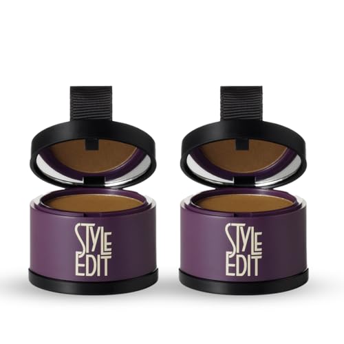 Style Edit Root Touch Up Powder for Medium Brown Hair | Cover Up Hair Color for Grays and Roots Coverage | Mineral Infused Binding Hairline Powder 2 Pack
