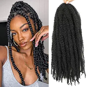 6 Packs Marley Twist Braiding Hair 24 Inch Marley Hair Crochet Braids Long Afro Kinky Synthetic Kanekalon Fiber Marley Hair For Twists Braiding Hair Extensions (24inch, 1B)