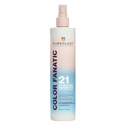 Pureology Color Fanatic Multi-Tasking Leave-In Spray, 21 Benefits for All Hair Types, Heat Protection, Detangling & Frizz Control, Infused with Coconut & Camellia Oils, Color Safe, Vegan