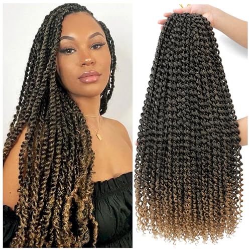Dansama Passion Twist Hair Water Wave Braiding Hair for Butterfly Style Crochet Braids Bohemian Hair Extensions (24inch (Pack of 7), T1B/27)