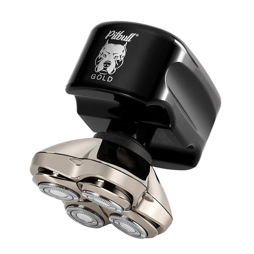 Skull Shaver Pitbull Gold PRO Head & Face Shaver - Premium Cordless Electric Shaver - for Wet & Dry Shaving - Features LED Battery Display - Comes with Travel Pouch