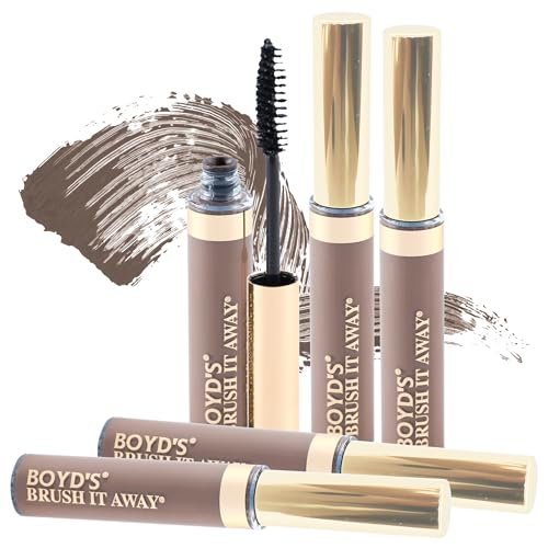 Boyds Brush It Away | Grey Hair Root Touch Up for Women & Men | Temporary Hair Color Mascara | Quick-Dry Water-Resistant Concealing Formula | Light Brown, 5-Pack