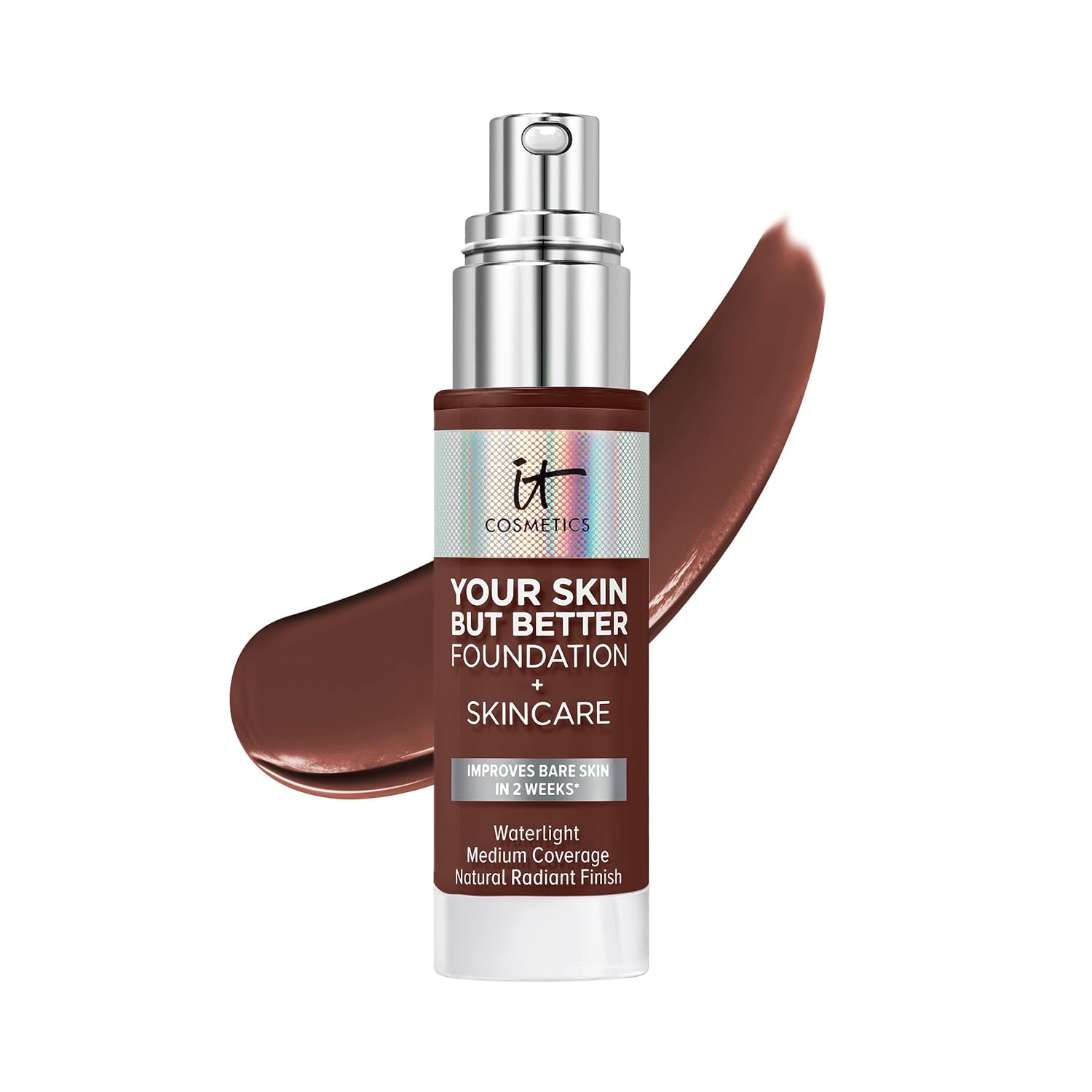 IT Cosmetics Your Skin But Better Foundation + Skincare - Hydrating Medium Buildable Coverage - Minimizes Pores & Imperfections - Natural Radiant Finish - With Hyaluronic Acid - 1.0 fl oz