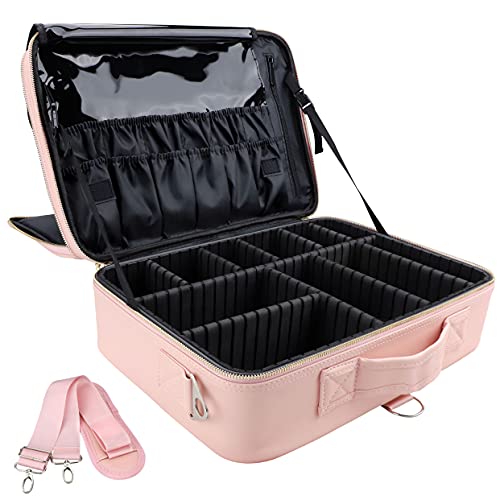JOURMON Travel Makeup Case (Pink, L)