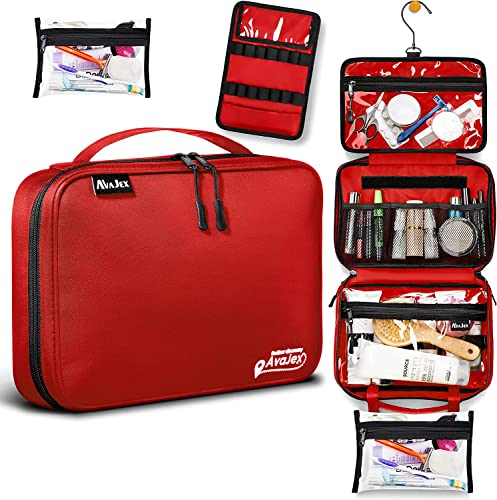 Hanging Travel Toiletry Bag for Men & Women - Toiletry Organizer Medium Capacity - Portable Waterproof Hygiene Bag with Detachable Pouches YKK Zippers & 5 Compartments for Toiletries Makeup Cosmetics