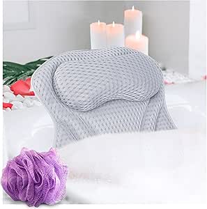 Bath Pillows for Tub Neck and Back Support - Bath Pillow for Bathtub - Bath Tub Pillow Headrest - Spa Pillow for Bathtub and Hot Tub - Bathtub Accessories for Women  Bath Cushion for Tub Adult