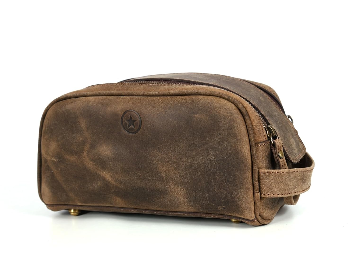 10" Premium Leather Toiletry Travel Pouch