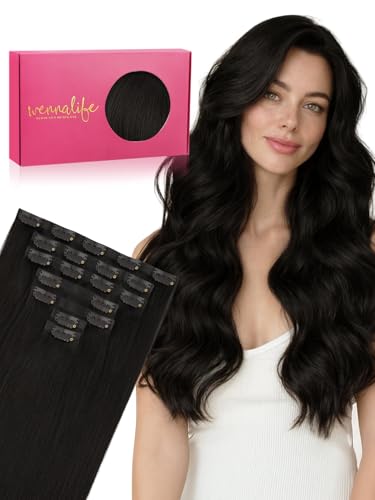 WENNALIFE Seamless Clip In 16" Natural Black