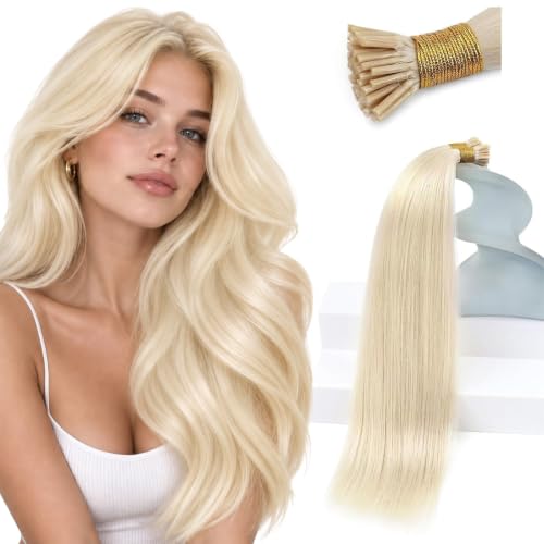 Sunny Hair Itip Hair Extensions Platinum Blonde I Tip Human Hair Extensions 18inch I Tips Hair Extensions Natural 50g