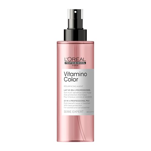 L'Oreal Professionnel Paris Vitamino Color 10-in-1 Multi-Benefit Leave-In Spray - Heat Protectant & Detangler For Frizz Control & Boosting Shine, For Color-Treated & All Hair Types
