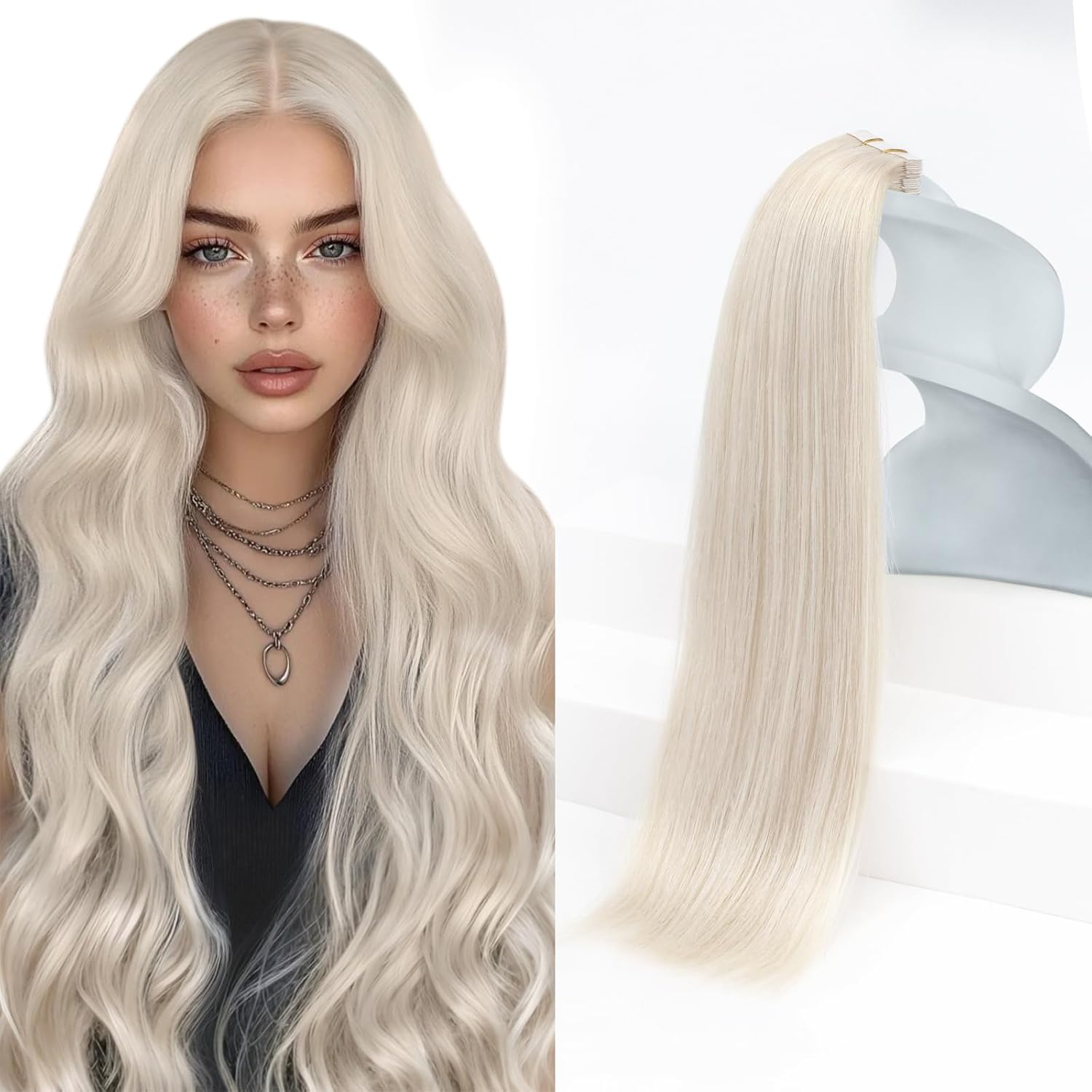 Sunny Hair Tape in 22" White Platinum