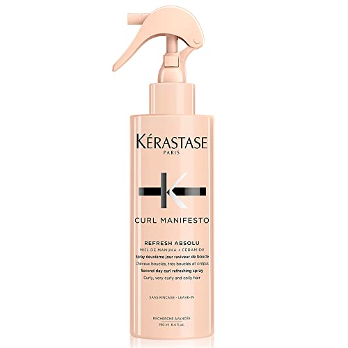 KERASTASE Curl Manifesto Refresh Absolu Refresh Spray | Hydrates, Redefines & Refreshes Curls | Anti-Frizz | With Coconut Oil | For All Wavy, Curly, Very Curly & Coily Hair | 6.4 Fl Oz
