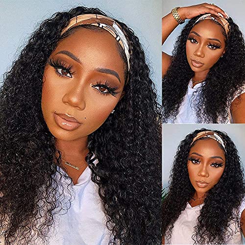 WENYAN Deep Wave Headband Wig